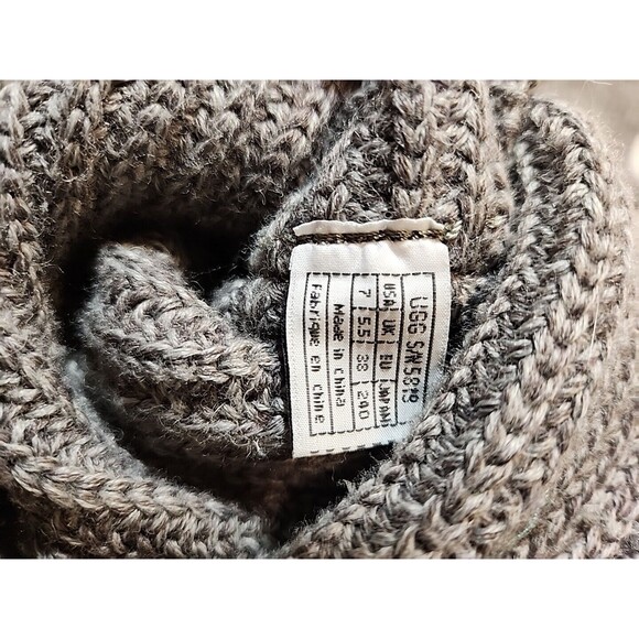 UGG Womens Shoes Boots Classic Tall Cardy Knit Gray Slip On‎ Flats US Size 7 M - Picture 3 of 8